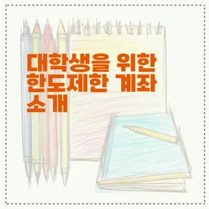 대학생을 위한 한도제한 계좌 소개