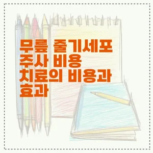 무릎 줄기세포 주사 비용 치료의 비용과 효과