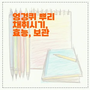 엉겅퀴 뿌리 채취시기, 효능, 보관